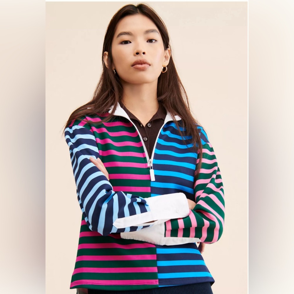 Addison Bay Rara Rugby Pullover Multi-Stripe L